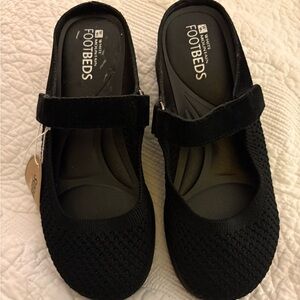 White Mountain Black ladies Fearless Clog Mules Footbed Size 6